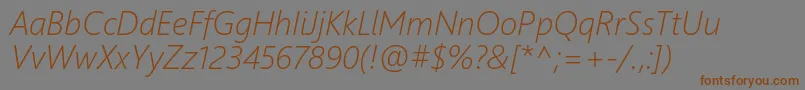 フォントSegoeUiLightItalic – 茶色の文字が灰色の背景にあります。