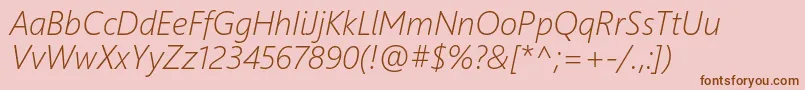 SegoeUiLightItalic Font – Brown Fonts on Pink Background