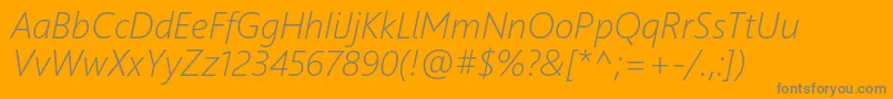 SegoeUiLightItalic Font – Gray Fonts on Orange Background