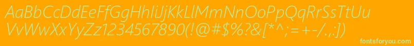 SegoeUiLightItalic Font – Green Fonts on Orange Background