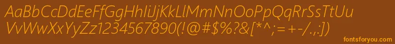 SegoeUiLightItalic Font – Orange Fonts on Brown Background