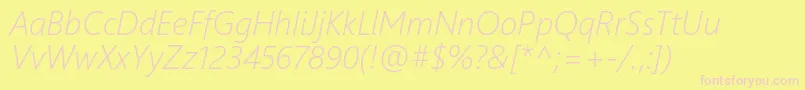 SegoeUiLightItalic Font – Pink Fonts on Yellow Background