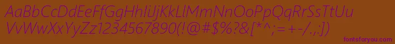 SegoeUiLightItalic-fontti – violetit fontit ruskealla taustalla
