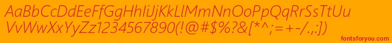 Шрифт SegoeUiLightItalic – красные шрифты на оранжевом фоне
