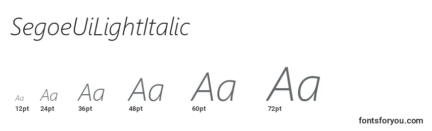Размеры шрифта SegoeUiLightItalic