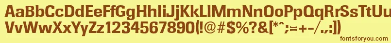 RochesterserialXboldRegular Font – Brown Fonts on Yellow Background