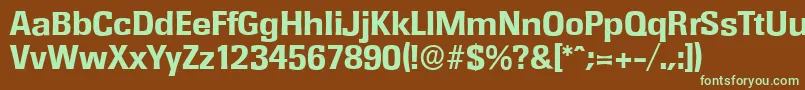 フォントRochesterserialXboldRegular – 緑色の文字が茶色の背景にあります。