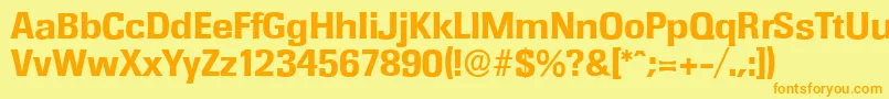 RochesterserialXboldRegular Font – Orange Fonts on Yellow Background