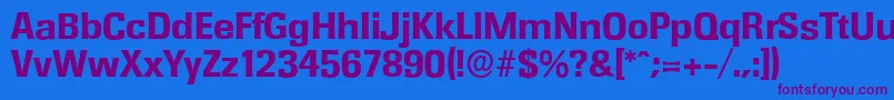 Police RochesterserialXboldRegular – polices violettes sur fond bleu
