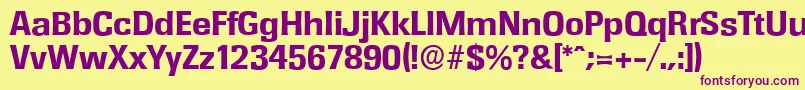 RochesterserialXboldRegular Font – Purple Fonts on Yellow Background