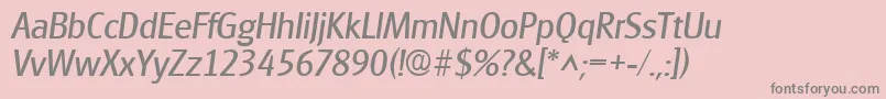 Police GlasgowItalic – polices grises sur fond rose