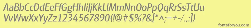 GlasgowItalic Font – Gray Fonts on Yellow Background