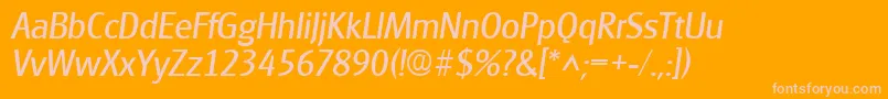 GlasgowItalic-Schriftart – Rosa Schriften auf orangefarbenem Hintergrund