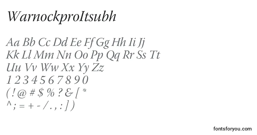 A fonte WarnockproItsubh – alfabeto, números, caracteres especiais
