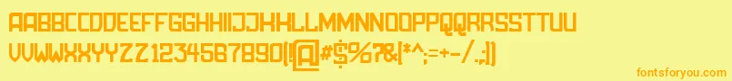 Czcionka AmbossDisplayRounded – pomarańczowe czcionki na żółtym tle
