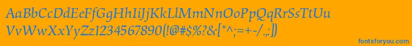OrigamistdItalic Font – Blue Fonts on Orange Background