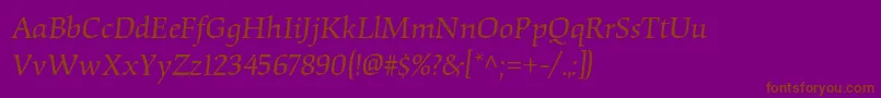 OrigamistdItalic Font – Brown Fonts on Purple Background