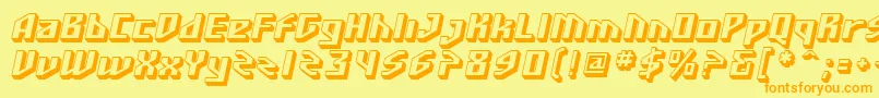 SfFunkMasterOblique Font – Orange Fonts on Yellow Background