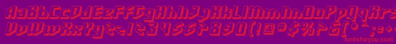 SfFunkMasterOblique Font – Red Fonts on Purple Background