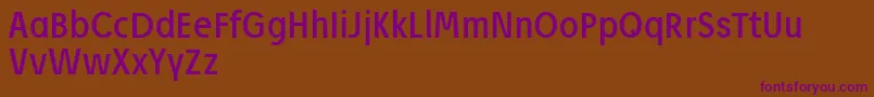 Czcionka JosefReducedRegular – fioletowe czcionki na brązowym tle