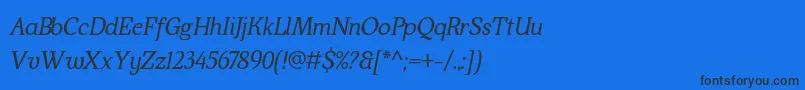 KraskarioItalic Font – Black Fonts on Blue Background