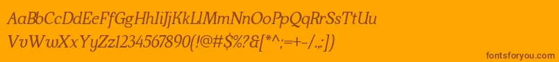 Шрифт KraskarioItalic – коричневые шрифты на оранжевом фоне