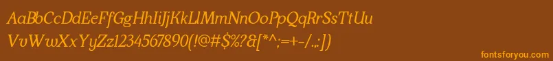 KraskarioItalic Font – Orange Fonts on Brown Background