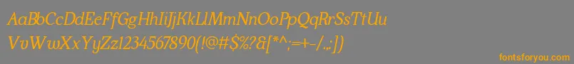 Шрифт KraskarioItalic – оранжевые шрифты на сером фоне