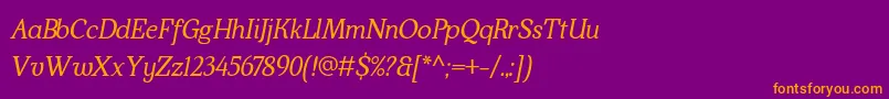 fuente KraskarioItalic – Fuentes Naranjas Sobre Fondo Morado