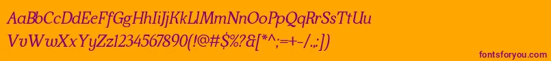 KraskarioItalic Font – Purple Fonts on Orange Background