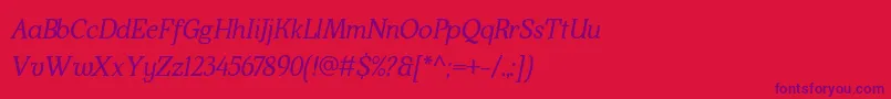 fuente KraskarioItalic – Fuentes Moradas Sobre Fondo Rojo