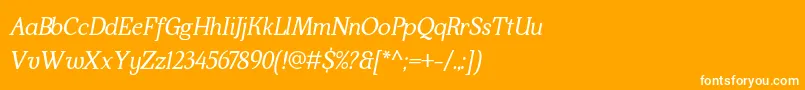 フォントKraskarioItalic – オレンジの背景に白い文字