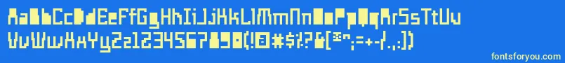 TemploExtranjero Font – Yellow Fonts on Blue Background