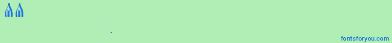 フォントSlavanskay – 青い文字は緑の背景です。