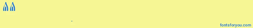 Fonte Slavanskay – fontes azuis em um fundo amarelo