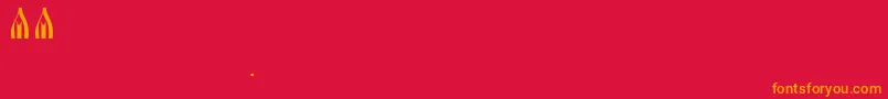 Slavanskay-Schriftart – Orangefarbene Schriften auf rotem Hintergrund