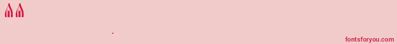 Fonte Slavanskay – fontes vermelhas em um fundo rosa