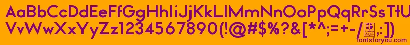 Шрифт WatchwordBoldDemo – фиолетовые шрифты на оранжевом фоне