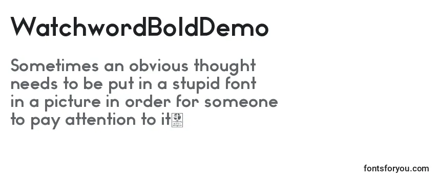 Review of the WatchwordBoldDemo Font