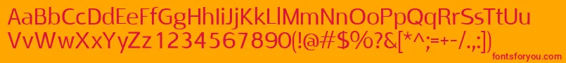 RabeloRegular Font – Red Fonts on Orange Background