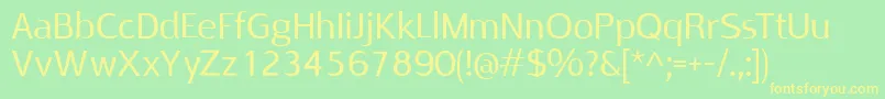 RabeloRegular-Schriftart – Gelbe Schriften auf grünem Hintergrund