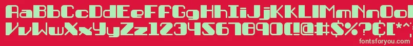 フォントPersuasi – 赤い背景に緑の文字