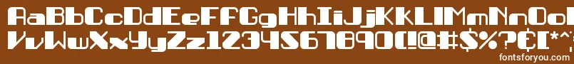 Persuasi-Schriftart – Weiße Schriften auf braunem Hintergrund