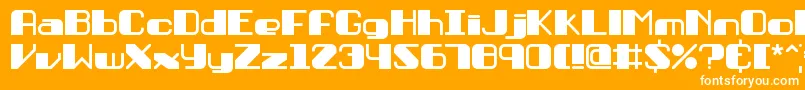 Persuasi-Schriftart – Weiße Schriften auf orangefarbenem Hintergrund