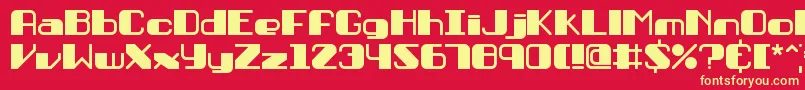 フォントPersuasi – 黄色の文字、赤い背景