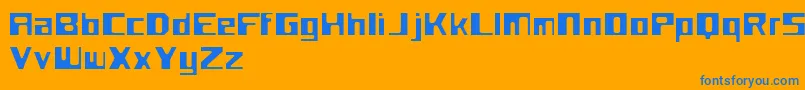 フォントFlotsamPerformance – オレンジの背景に青い文字