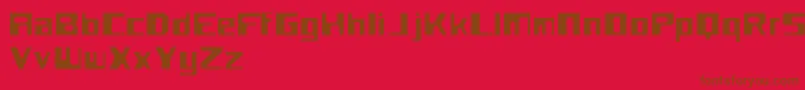 FlotsamPerformance Font – Brown Fonts on Red Background