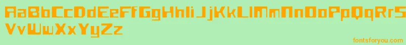 FlotsamPerformance Font – Orange Fonts on Green Background