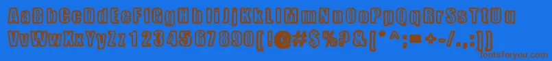 Metalbox Font – Brown Fonts on Blue Background