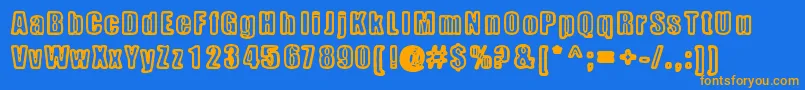 Metalbox Font – Orange Fonts on Blue Background